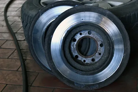 Zdemontowana tarcza hamulcowa Citroena C5