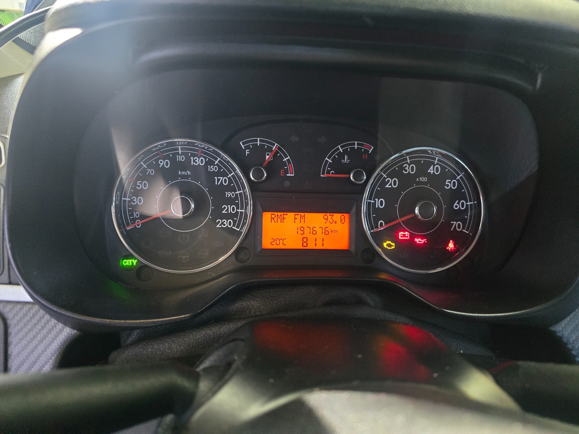 Komunikaty na desce rozdzielczej - FIAT PUNTO EVO