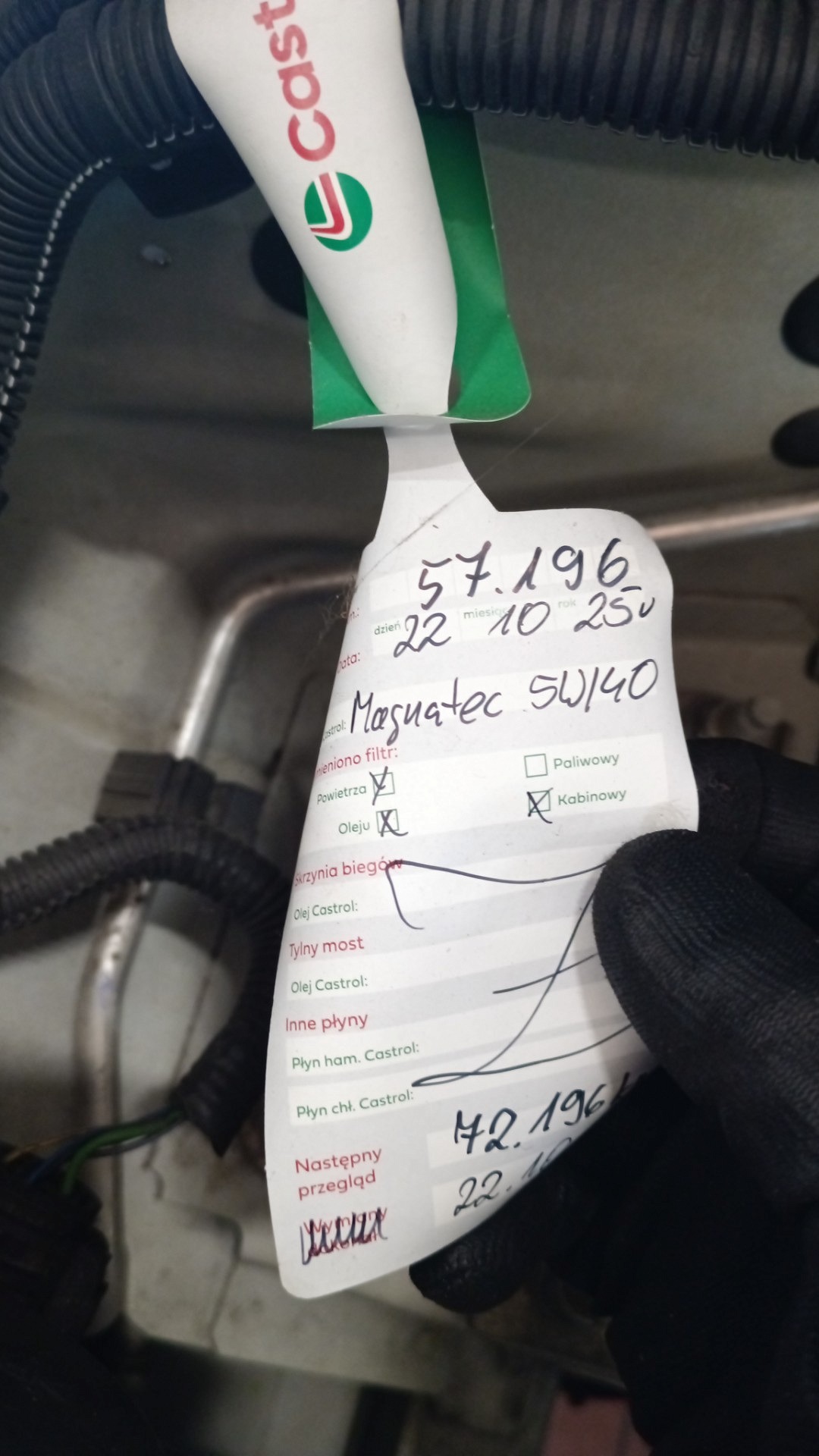 Informacja o wymianie oleju - FIAT PANDA